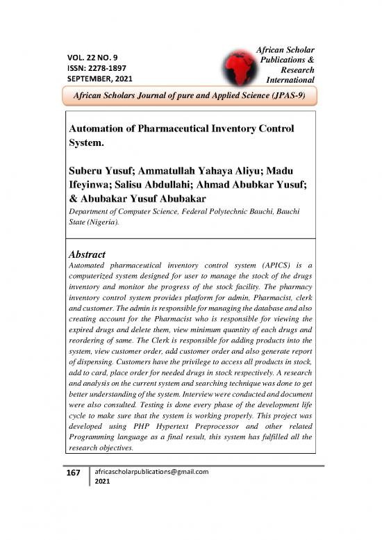 picture Pharmacy Stock Inventory System Pdf 154409 | Ajpas Vol22 No9 September2021 12