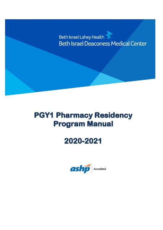picture_Bidmc Pgy1 Pharmacy Residency Program Manual