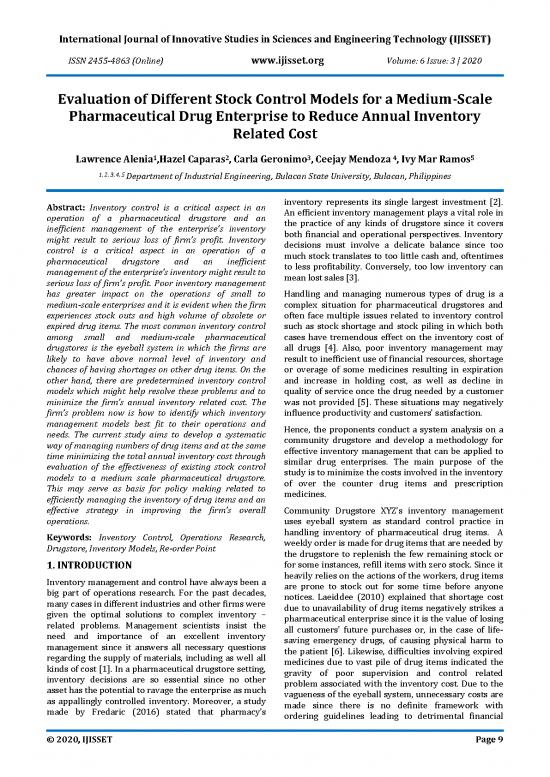 picture Inventory Management Pdf 153637 | Ijisset 060306