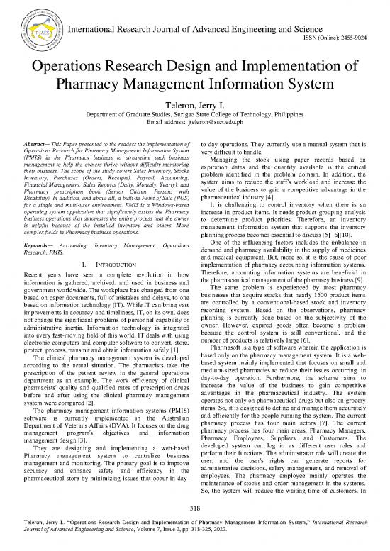 picture Pharmacy Stock Inventory System Pdf 153809 | Irjaes V7n2p285y22