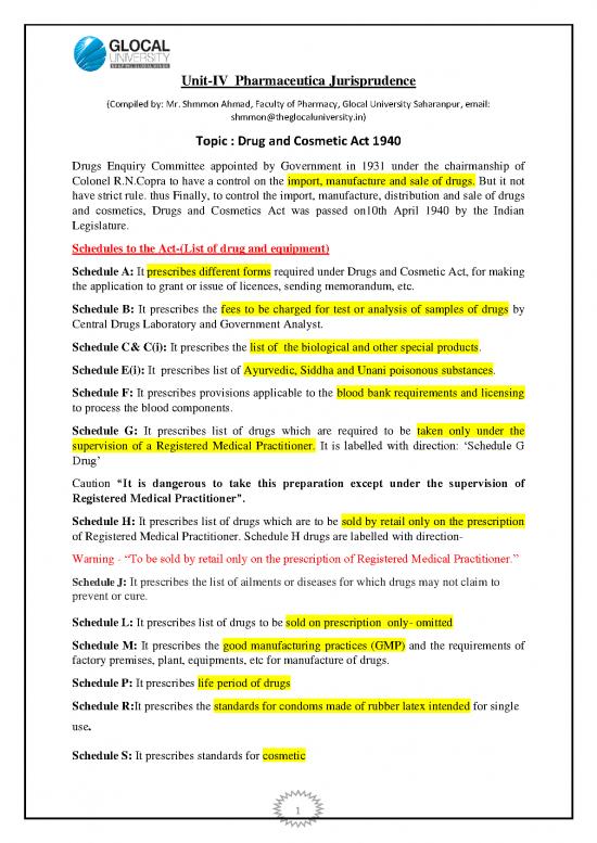 picture1_Unit 4th Drug And Cosmetic Act