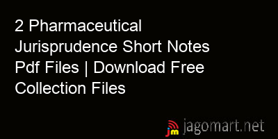 picture 2 Pharmaceutical Jurisprudence Short Notes Pdf Files | Download Free Collection Files