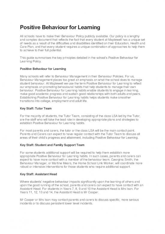 picture_Positive Behaviour For Learning Pdf 156734 | 2017 Positive Behaviour For Learning Summary For Parents