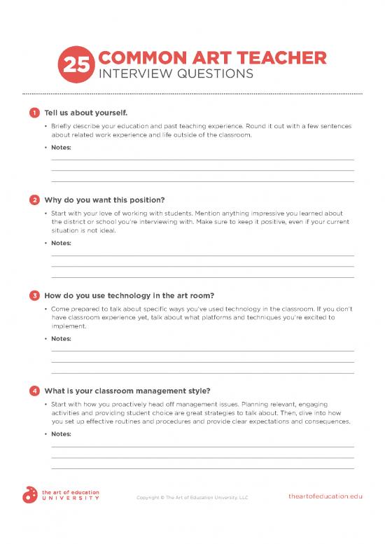 picture Classroom Management Pdf 156592 | 225commonartteacherinterviewquestions