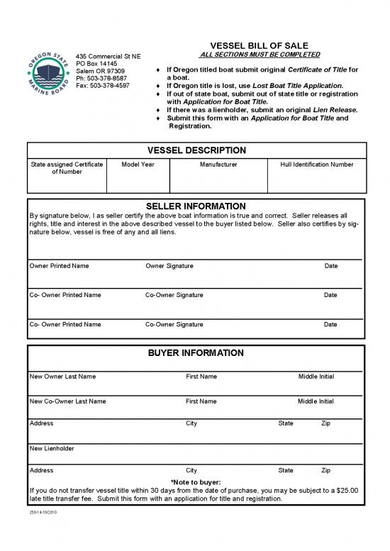 picture Free Printable Boat Bill Of Sale 157424 | Billofsale