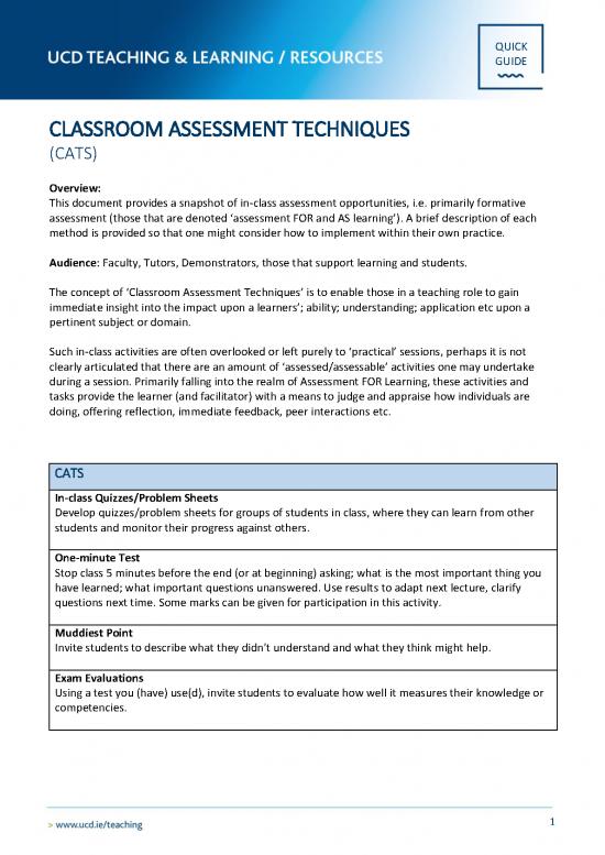 picture Classroom Pdf 156817 | Classroom  Assesment Techniques