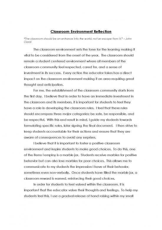 picture Classroom Pdf 156425 | Classroom Environment Reflection