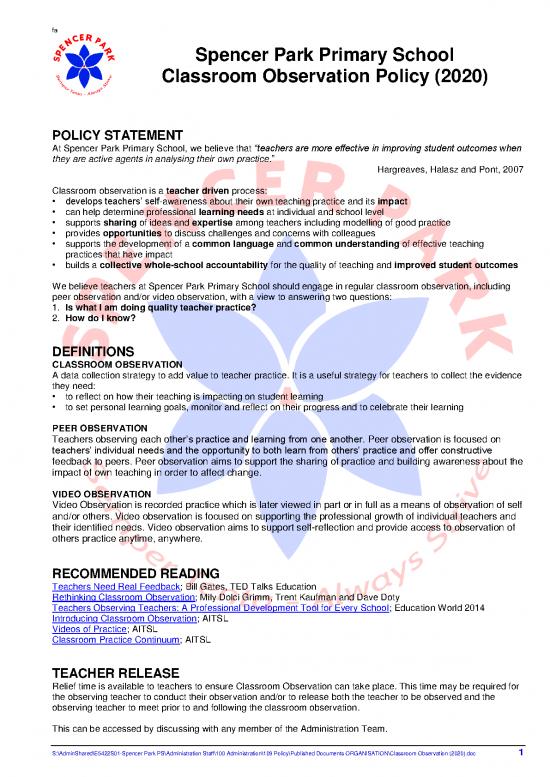 picture Classroom Pdf 156566 | Classroom Observation Policy 2020