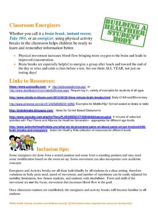 picture Classroom Energizers Pdf 157029 | Classroomenergizers021315 A