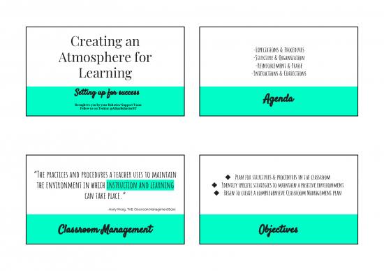 picture1_Harry Wong Classroom Management Pdf 157635 | Creating An Atmosphere For Learning Handout