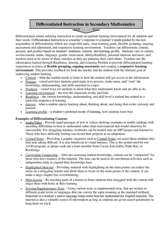 picture1_Differentiated Instruction Pdf 156633 | Differentiated Instruction In Secondary Mathematics