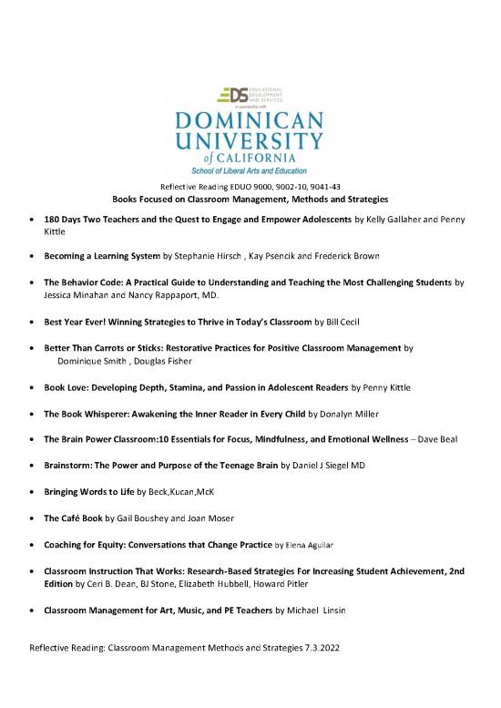 picture Classroom Management Book Pdf 156931 | Eduo9000 9002 9010,9041 9043 Reflectivereading Booklist Focusing On Classroom Management Methods And Strategies