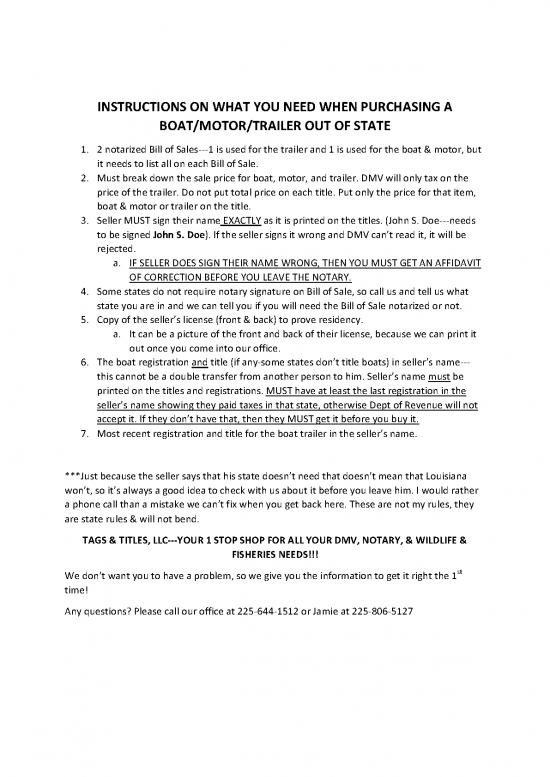 picture Bill Of Sale For Boat 157232 | Instructions On Purchasing A Boat Motor Trailer Our Of State