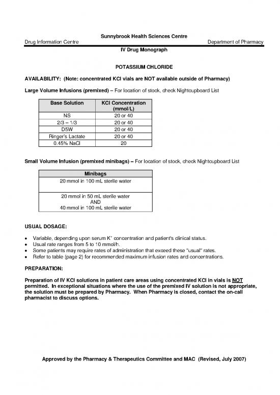 picture Kcl Pharmacy Pdf 156165 | Potassium Chloride