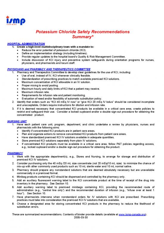 picture1_Kcl Pharmacy Pdf 156214 | Potassiumchloridesafetyrecommendations2005