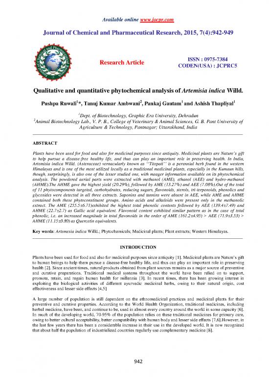 picture_Agriculture Thesis Pdf 155812 | Qualitative And Quantitative Phytochemical Analysis Of Artemisia Indica Willd
