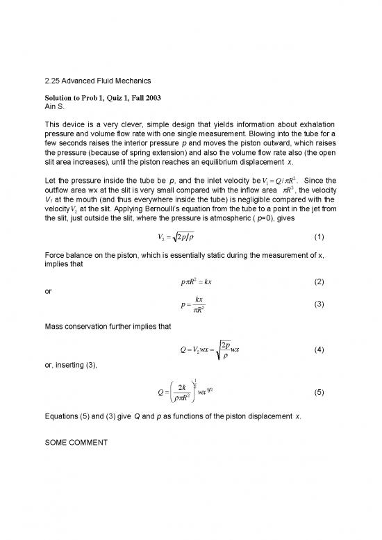 picture Fluid Mechanics Pdf 157921 | Quiz1 F03 Sol