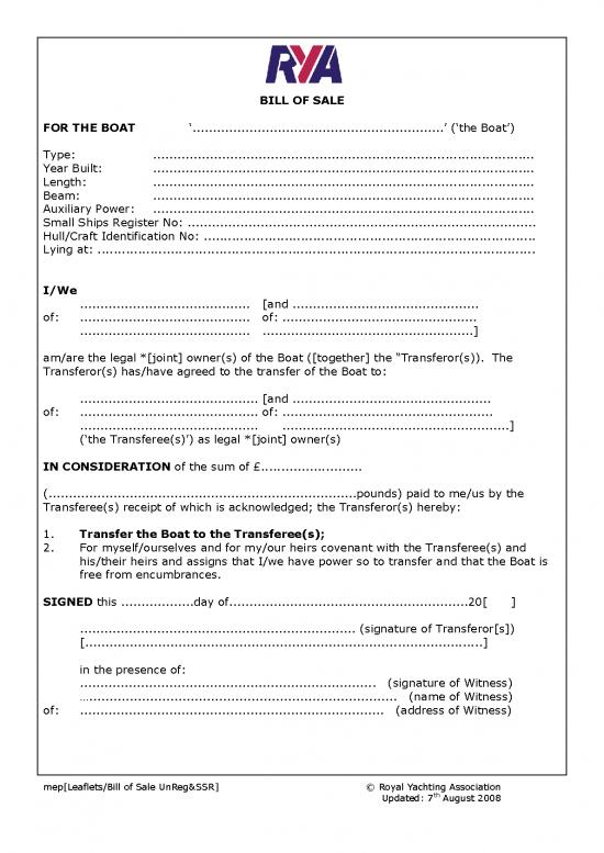 picture1_Bill Of Sale For Boat 157265 | Rya Billof Sale