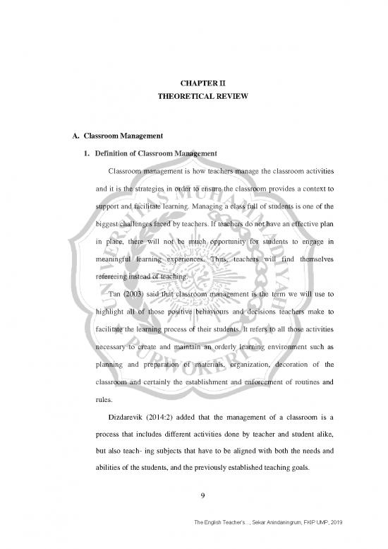 picture Classroom Management Pdf 156531 | Sekar Anindaningrum Chapter Ii