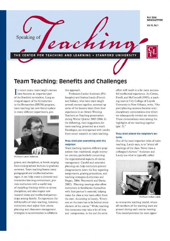 picture Team Teaching Pdf 156628 | Stanford Speaking Of Teaching Newsletter (1)