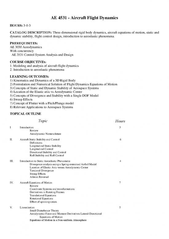 picture1_Flight Dynamics Pdf 158303 | Syll Ae4531