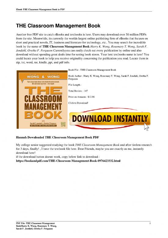 picture1_Harry Wong Classroom Management Pdf 156988 | The Classroom Management Book By Harry K Wong Rosemary T Wong Sarah F Jondahl Oretha F Fergus