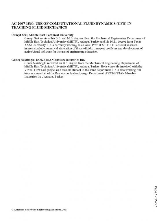picture Dynamics Pdf 157975 | Use Of Computational Fluid Dynamics Cfd In Teaching Fluid Mechanics