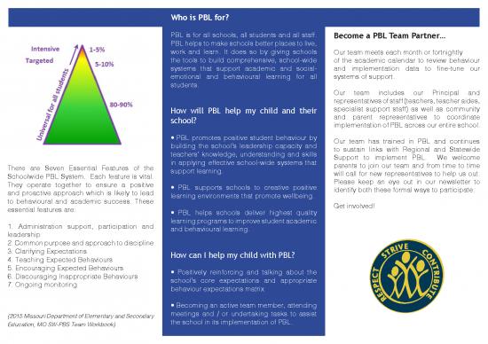 Positive Behaviour For Learning Pdf 156552 | Rsc Pbl Parent Factsheet