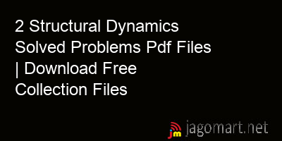 picture 2 Structural Dynamics Solved Problems Pdf Files | Download Free Collection Files