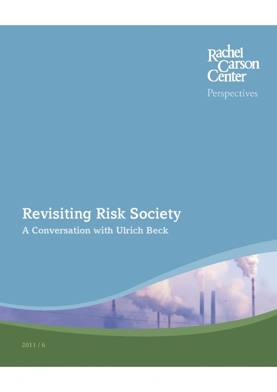 picture Society Pdf 160202 | 2011 6 Risk Society