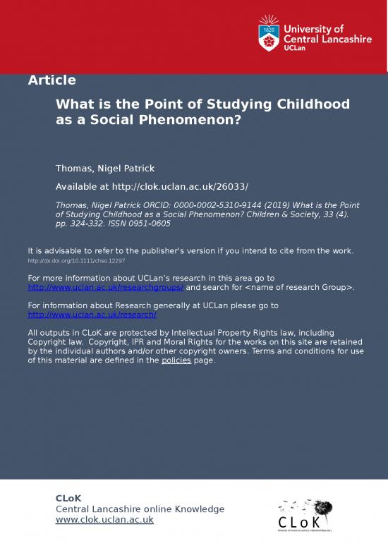picture_Society Pdf 159640 | 26033 What Is The Point Of Studying Childhood As A Social Phenomenon Final