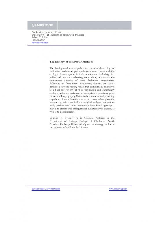 picture Ecology Pdf 159562 | 9780521352109 Frontmatter