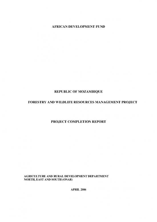 picture Matrix Pdf 159211 | Adf Bd If 2006 80 En Mozambique Pcr Forestry And Wildlife Resources Management Projecpdf