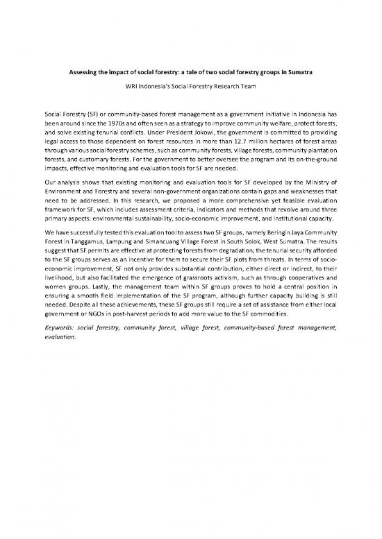 picture_Forest Resources Pdf 159206 | Assessing The Impact Of Social Forestry  A Tale Of Two Social Forestry Groups In Sumatra