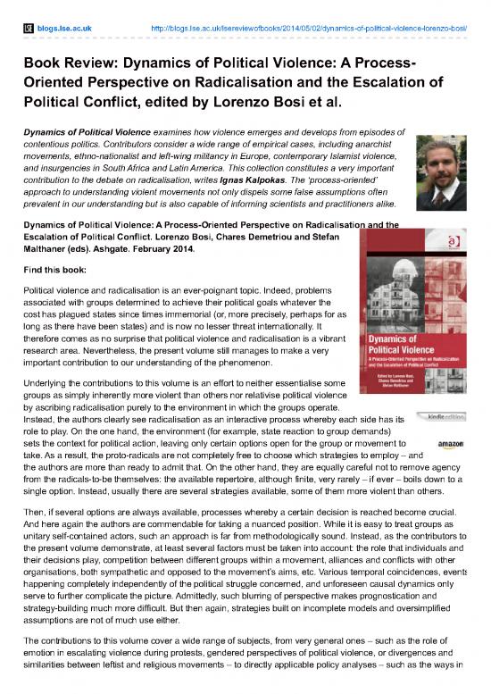 picture_Bloglsauk Book Review Dynamics Of Political Violence A Processoriented Perspective On Radicalisation And The Es