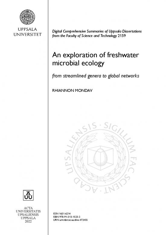 picture Ecology Pdf 160899 | Fulltext01