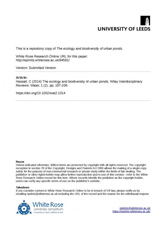 picture Ecology Pdf 160607 | Hassall (2014) Wires Water