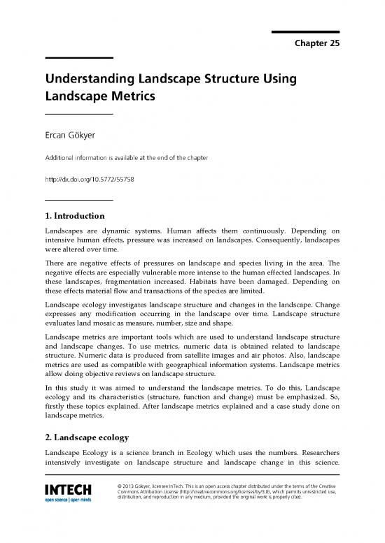 picture1_Ecology Pdf 160475 | Intech Understanding Landsacape Structure Using Landscape Metrics