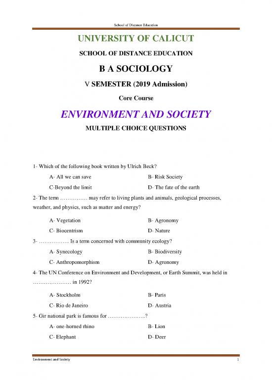 picture Ecology Pdf 159997 | Mcq  Environment And Society