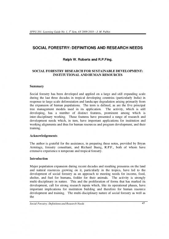 picture Social Forestry Pdf 159005 | Mod 3 Topic 2 Roberts Fing