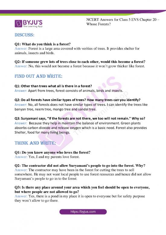 picture_Forest Pdf 158999 | Ncert Answers For Class 5 Evs Chapter 20 Whose Forests