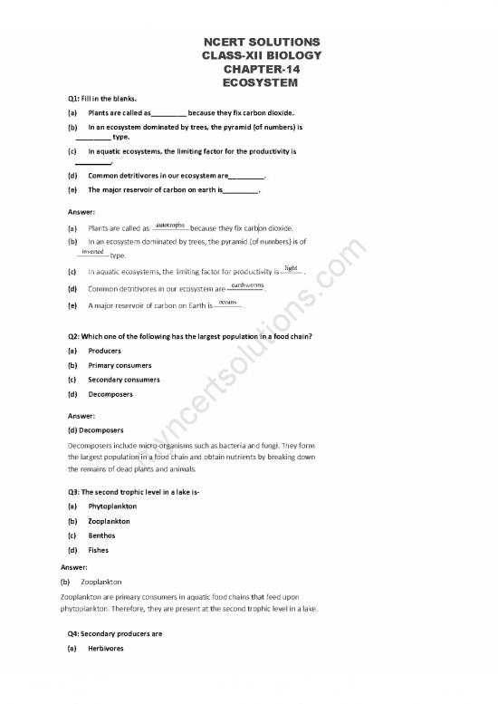 picture Ecosystem Ncert Pdf 160847 | Ncert Solutions For Class 12 Biology Chapter 14 Ecosystem