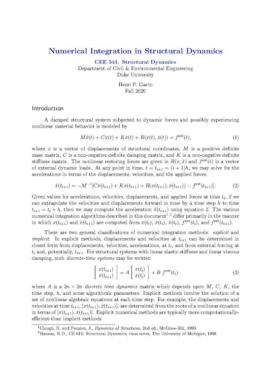 picture Structural Dynamics Pdf 158482 | Numericalintegration
