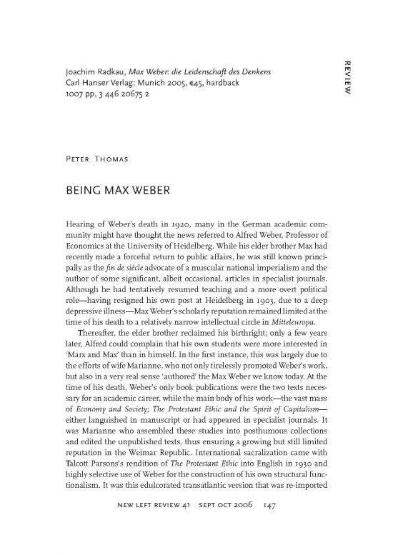 picture1_Academic Pdf 159895 | Peter Thomas Being Max Weber