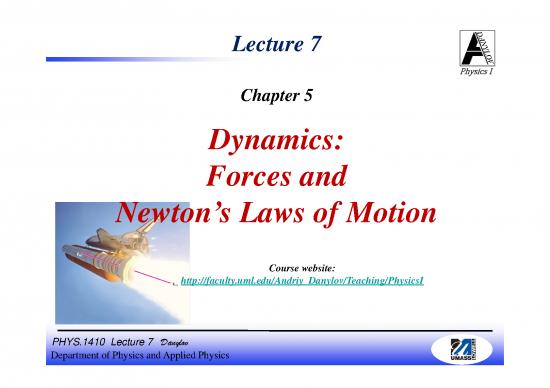picture Dynamics Physics Pdf 158405 | Prelecture7ch5f17forces