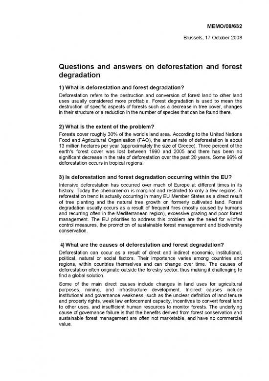 picture_Forest Pdf 159012 | Questions And Answers On Deforestation And Forest Degradation