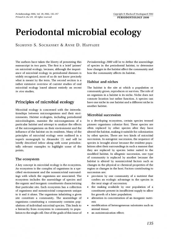 picture1_Ecology Pdf 160696 | Ref 2 Socransky 2005 P2000