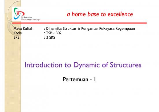 picture Structural Dynamics Pdf 158467 | Slide Tsp302 Dinamikastr Pengrekgempa Tsp 302 P1