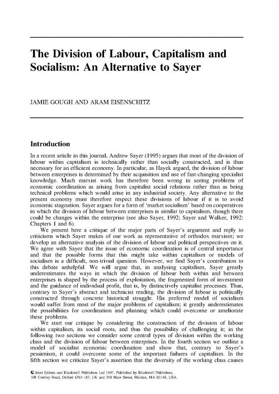 picture Society Pdf 159812 | The Division Of Labour, Capitalism And Socialism
