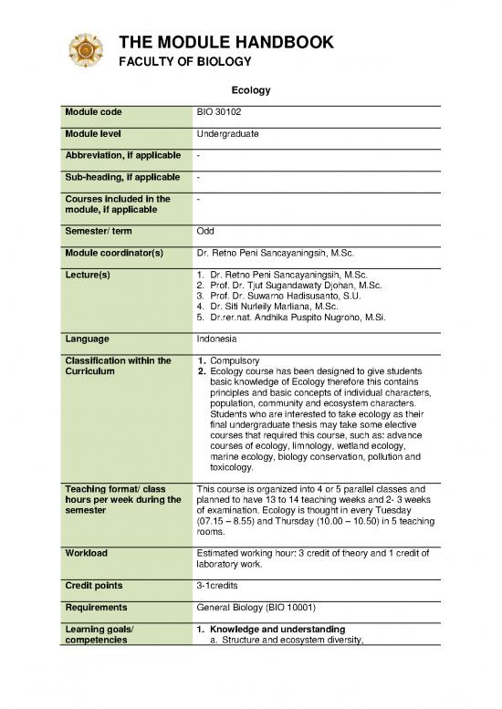 picture Ecology Pdf 160441 | The Module Handbook – Ecology